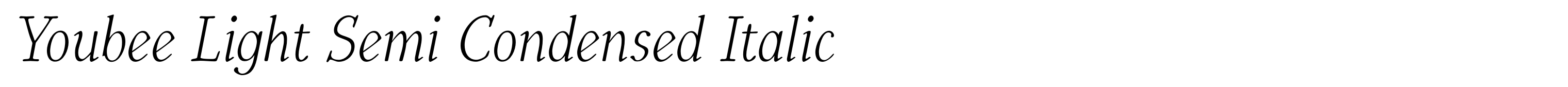 Youbee Light Semi Condensed Italic